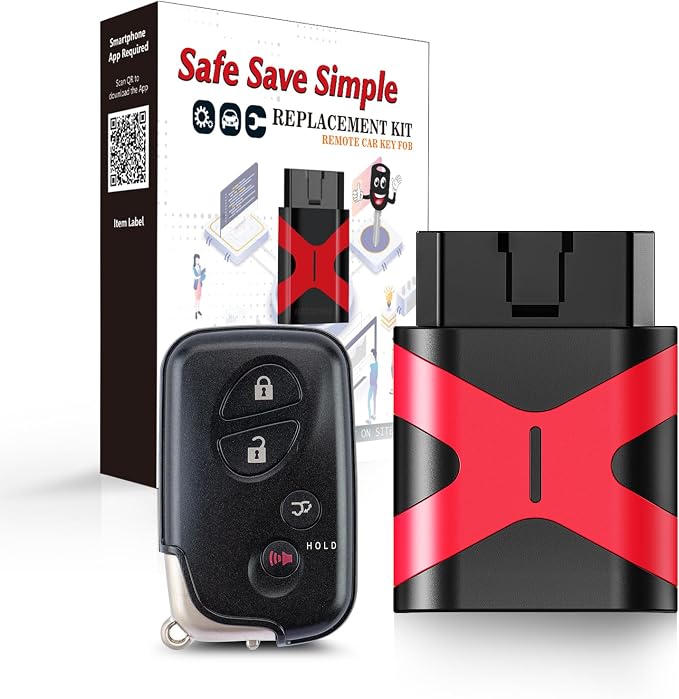 Remote Key Fob Replacement, Programmable Keyfob, Replacement Car Keys and Fob for 2010-2015 Lexus RX350 RX450H GX460 CT200H Smart Remote HYQ14ACX 271451-5290