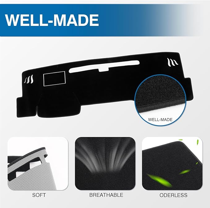 KUST Black Dash Cover for Toyota Camry 2025 2026 Polyester Dashboard Cover Dash Carpet Non-Slip Dash Protector Interior Accessories for Camry Custom Fit Dash Mat Sunshade Windshield No Glare