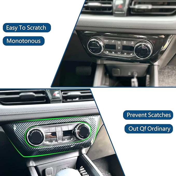 1 Pcs Center Air Conditioning A/C Switch Button Panel Frame Cover Trim for Chevrolet Trailblazer 2024-2026 Central Control Decoration Accessories (ABS Imitation Carbon Fiber Pattern)