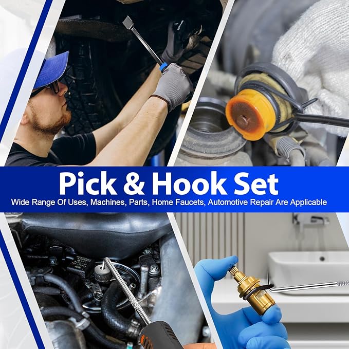 Keze 17 Pcs Hook and Pick Set Auto Trim Removal Tool Kit and 826 Pcs Universal SAE and Metric O-Rings Kit