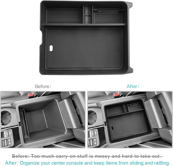 CDEFG 2023 2024 2025 Pilot Center Console Organizer Tray for 2023-2025 Honda Pilot Touring Sport EX-L Elite TrailSport LX Middle Console Storage Box 2024-2026 Ridgeline/ 2024-2026 Passport (Type B)