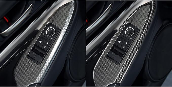 Soft Carbon Fiber Car Interior Window Lift Frame 4/Piece Decorative Sticker for Lexus RC300 350 200T 15-24 Carbon Fiber Interior Accessories