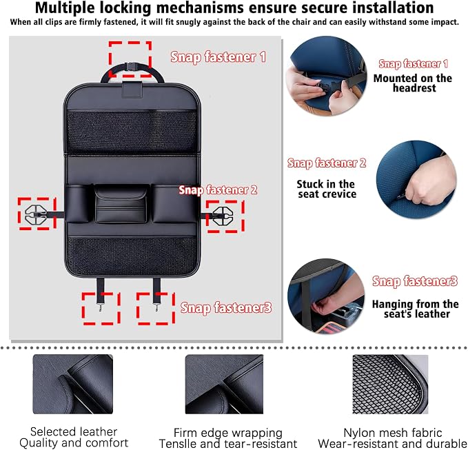 1 Pack - Car Organizer, Back Seat Car Organizer, Back Seat Organizer, Seat Back Organizer.(Black)