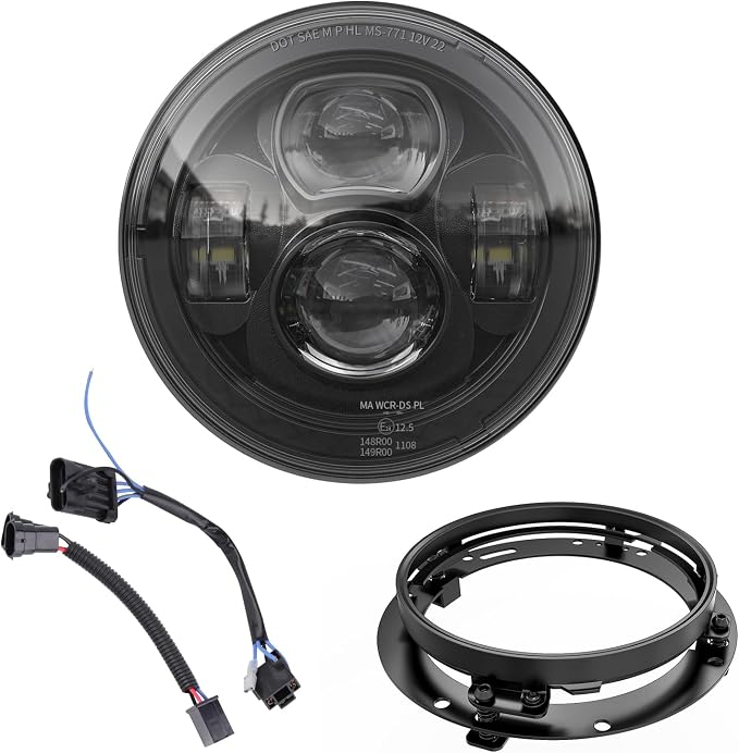 Z-OFFROAD New Motorcycle 7 Inch LED Light DOT Kit Compatible with Harley Davidson Touring Street Glide Road King Special Electra Glide Ultra Classic Fat Boy Heritage Softail Switchback Black