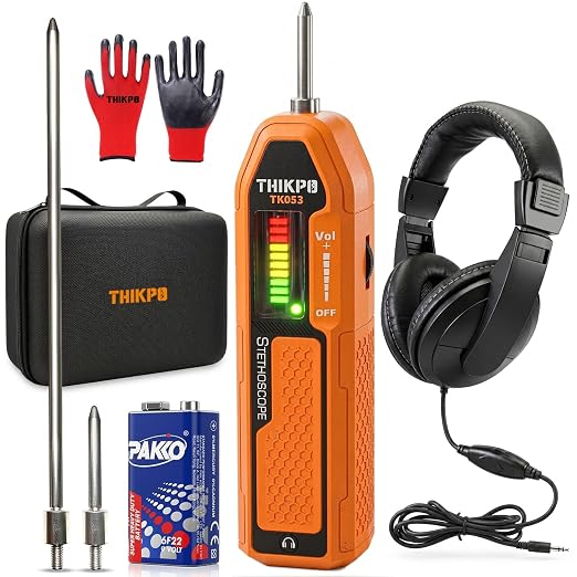 Electronic Mechanic Stethoscope, Automotive Engine Noise & Leak Detector Tool Kit with Adjustable Headset, Dual Probes & EVA Case, Frequency Range 20Hz-20kHz for Bearings/Pumps/Pipe Flow