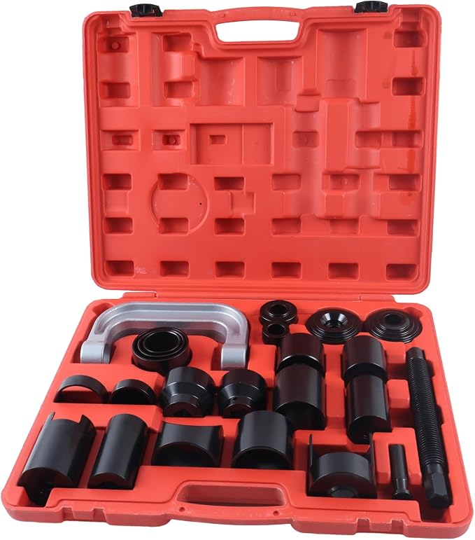23Pcs Auto Repair Ball Joint Press Tool Kit 2/4WD Compatible with Most GM Ford Dodge 2 and 4 Wheel Drive Dana 28 30 35 44 or 60 Front Axles.