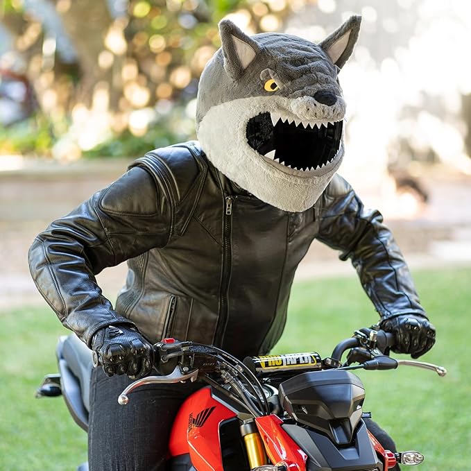 Moto Loot Helmet Cover for Motorcycle Helmet, Fun Rides and Gifts (Cover Only. Helmet Not Included) - Wolf