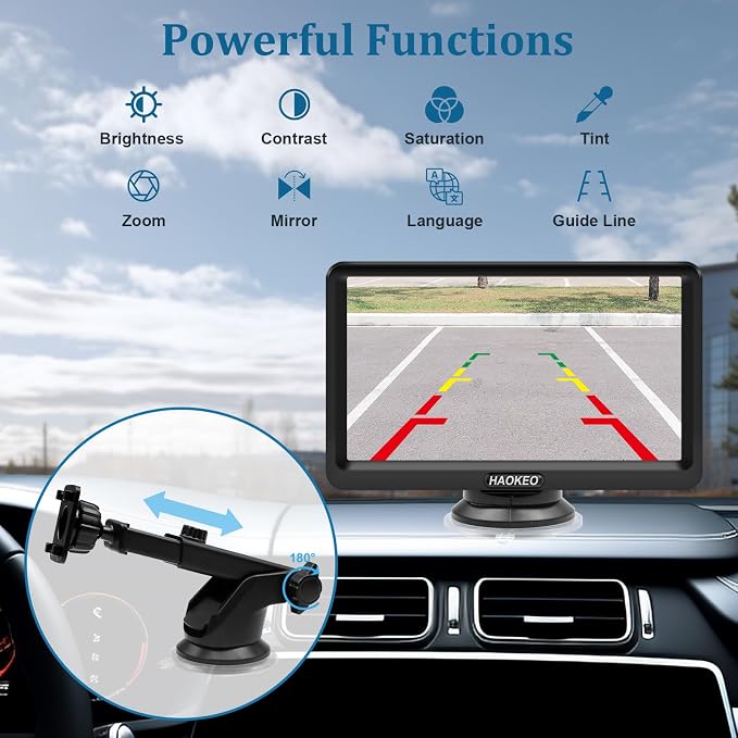 H9 License Plate Backup Camera HD Front Rear View Reverse Camera with 7 LED Night Vision 170 Degree Viewing Angle, Waterproof, for Cars