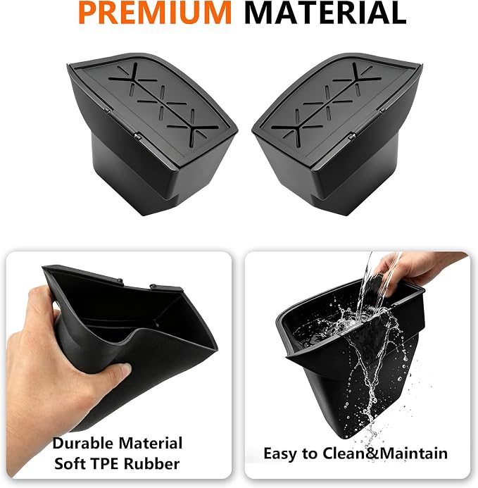 2PCS Door Side Trash Can with Lids Compatible with 2026 Toyota RAV4 Plug-in Hybrid&RAV4 Hybrid, Sof&Easy to Clean Silicone Door Garbage Bin Storage Box for 6th Gen Toyota RAV4 Accessories