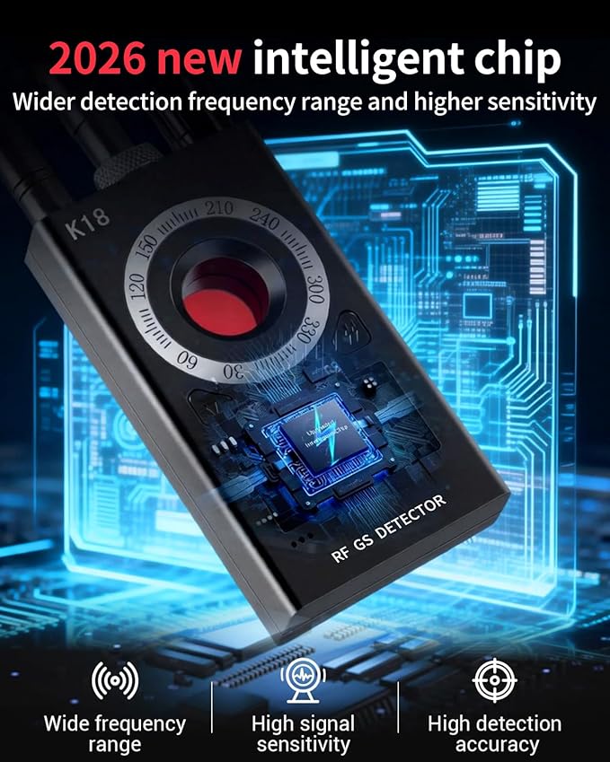 Hidden Camera detectors, Anti spy Camera detectors, GPS Tracker detectors, Hidden Device detectors for RVs, Hotels, bathrooms, Homes, and Offices (Black)