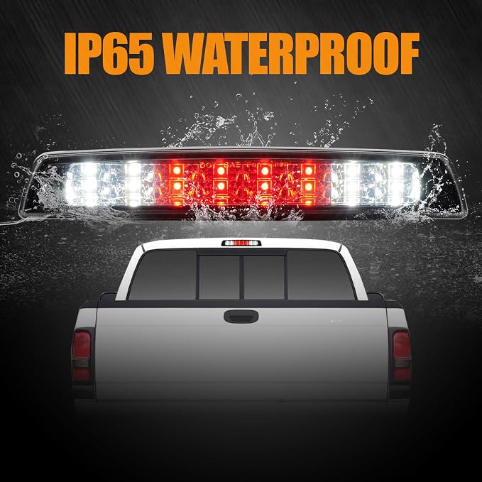 Third 3rd Brake Light LED for 1994-2001 Dodge Ram 1500/2500/3500, High Mount Rear Brake Lights Assembly, Waterproof Center Cab Cargo Lamp Stop Light (Smoke)