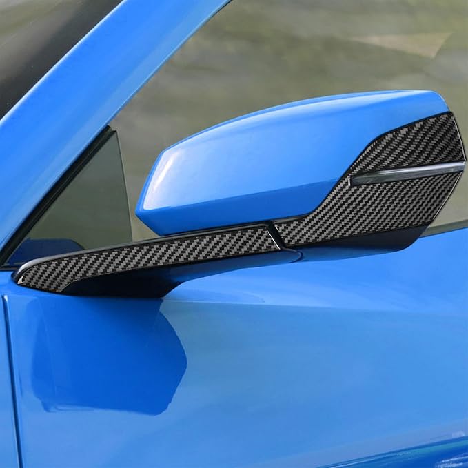 Real Carbon Fiber Mirror Cover Trim Compatible with Corvette C8 2020-2026, Side Rearview Mirror Cap Trim, Exterior Decor Sticker Accessories