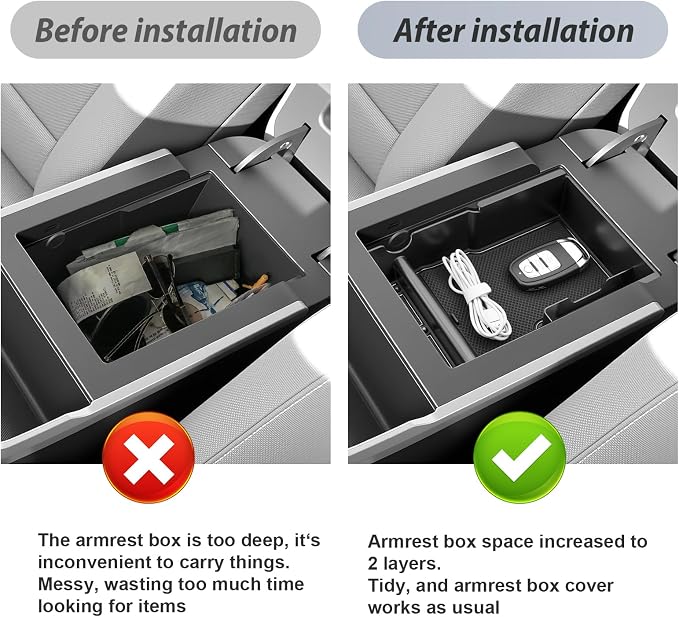 SKTU for 2025 2026 2027 GMC Terrain Center Console Organizer for 2025 2026 2027 GMC Terrain Console Tray [Large Capacity] GMC Terrain 2025 2026 2027 Accessories ABS Console Organizer-Durable