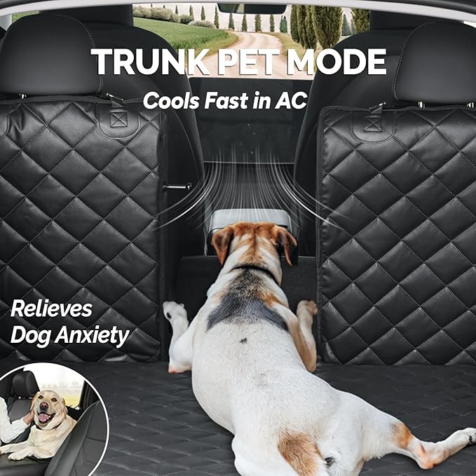 Heavy-Duty Leather SUV Cargo Liner for Fold Down Split Seats, Armrest Pass-Through Compatible, Pet-Friendly, Ideal for Dogs
