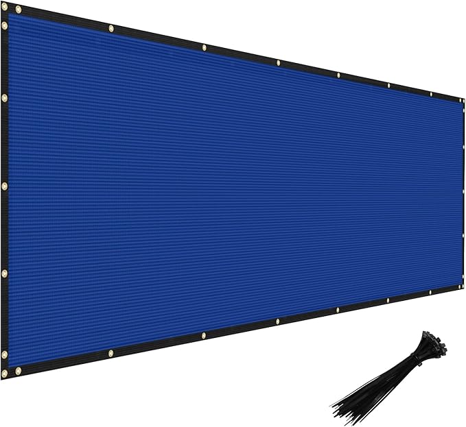 Windscreen4less Privacy Fence Screen Heavy Duty Windscreen Fencing Mesh Fabric Shade Net Cover with Brass Grommtes for Outdoor Wall Garden Yard Pool Deck, 8'x239' Blue