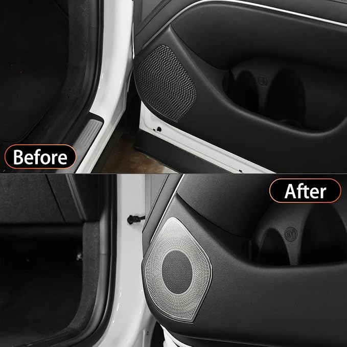 YOUTOOCAR Stainless Steel Door Speaker Decoration Cover Trim Compatible with Hyundai Palisade 2026 Accessories (Silver)