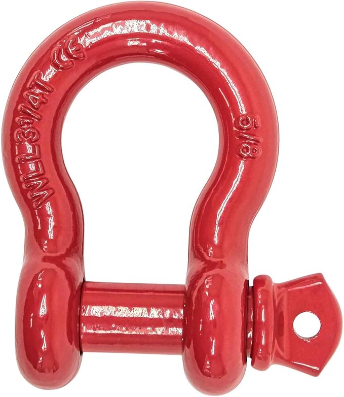 Mytee Products (4 Pack 5/8" Anchor Shackle Forged Carbon Steel w/Alloy Screw Pin WLL # 3.25 Tons (6,500 lbs) | Double Rust Protection Heavy Duty D Ring Shackle for Towing, Rigging & Vehicle Recovery
