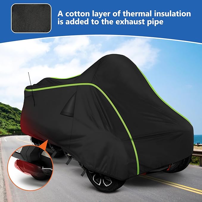 QUNSUNUS Waterproof Motorcycle Cover for Can-Am Spyder F3 2016-2023, 420D Heavy Duty Trike Cover with Wind, Sun, UV and Dust Protection