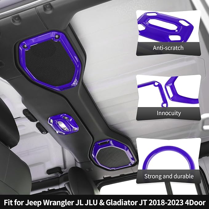 23PCS Full Set Interior Decor Trim Kits Fit for 2018-2023 Jeep Wrangler JL JLU & Gladiator JT 4Door Dashboard Cup Holder Headlight Switch Gear Shift Roof Speaker Map Light Inner Door Bowl Trim
