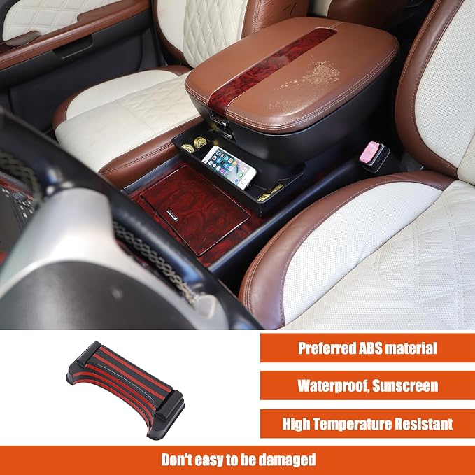 Center Console Organizer Tray Compatible with Cadillac Escalade 2007-2014, ABS Armrest Front Storage Box Organizer Tray for Escalade Accessories