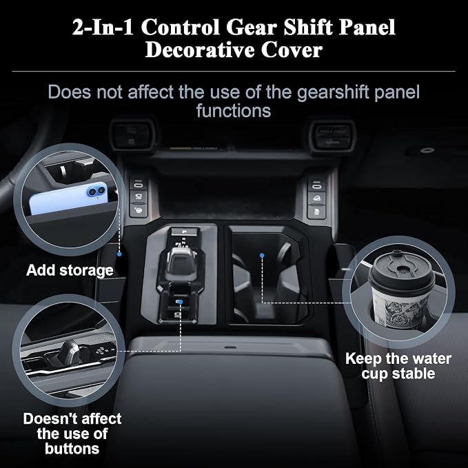 BIBIBO for New 2026 Toyota RAV4 Gear Shift Panel Cover 2026 Toyota RAV4 (LE, SE, XLE Premium,Woodland,XSE,Limited) Gear Shift Trim Cover Silicone w/Side Storage Box