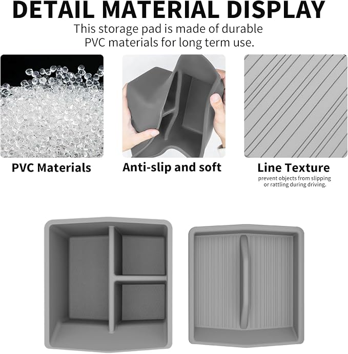 Center Console Organizer for Toyota Sienna 2021-2026, Armrest Box Secondary Tray Storage Silicone Armrest Box Insert Organizer (Gray)
