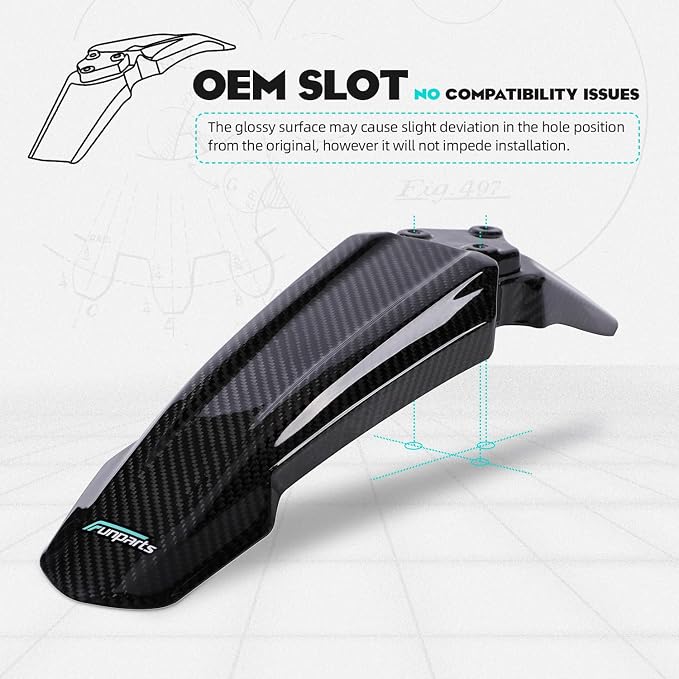 Funparts Sur Ron Front Fender,Carbon Fiber Motorcycle Fender Mud Guard for Surron Sur Ron LBX X260 X160 Electric Dirt Bike