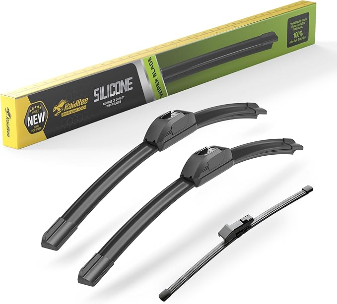Raidbee® Silicone Windshield Wiper blades 3 pack Replacement for FORD Expedition 2025 2024 2023 2022 2021 2020 2019 2018 All-Season Silicone Windshield Wipers 22" 22" 11"