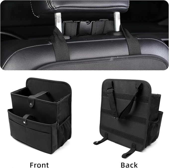 TAIKOO Front Seat Car Organizer Passenger Seat Organizer for Car Truck SUV | Leather Car Seat Organizer with Large 13.8" Pocket for Laptop Tablet File Folder, Hanging Backseat Storage for Vehicle