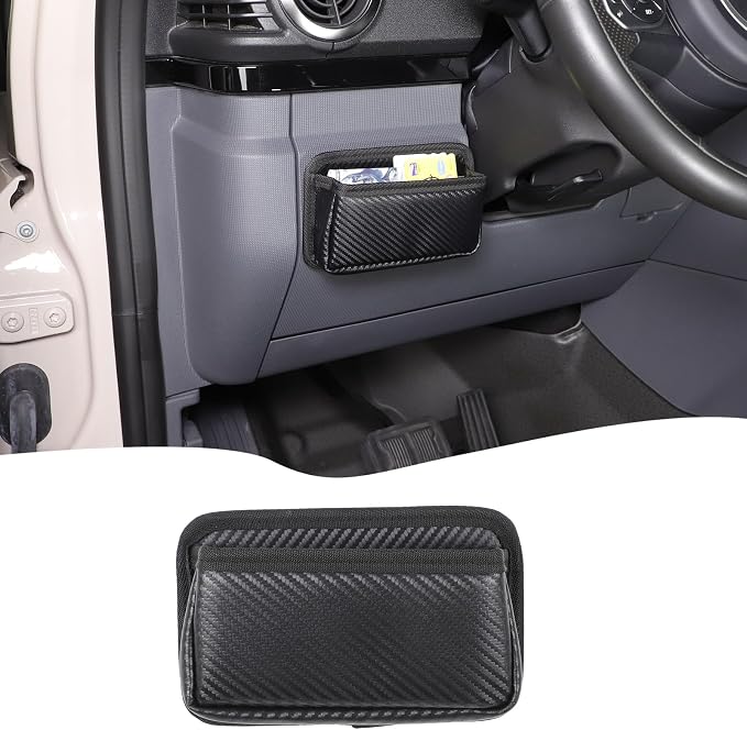 Car Seat Side Pocket Organizer Compatible with Ineos Grenadier 2020 -2025 Oxford cloth material Left Side Organizer Cell Phone Pouch Sunglasses Holder Storage Tray Accessories (Carbon Fiber Pattern)