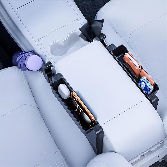 2-in-1 Car Steering Wheel Desk & Seat Gap Filler-Foldable Carbon Fiber Table for Laptop,Eating,Writing-Universal Fit Standard Round Steering Wheels