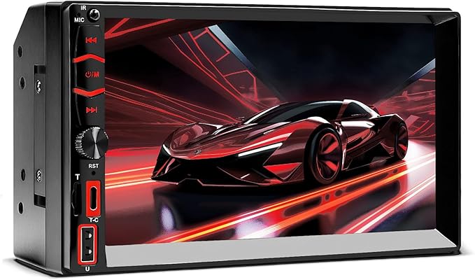 Double Din Car Stereo Apple Carplay Radio Screen for Car Audio Receivers, Bluetooth Car Play Android Auto Touchscreen, Mirror Link, FM, Type-C