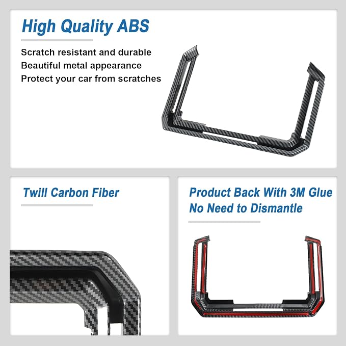 Carbon Fiber Rear Row AC Air Vent Trim Cover Compatible with Tesla Cybertruck 2024-2026