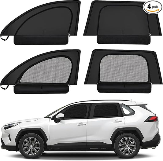 ZATOOTO Car Window Shades for Toyota RAV4 2019-2024 Car Window Covers Blackout | Double-Layer with Zipper | Airflow and Privacy RAV4 Window Screen with Storage Bag for Camping Napping Traveling