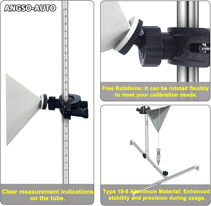 ADAS Calibration Tool Automotive Radar Aiming Corner Reflector Kit Included Plumb Bobs with String Graduated 0-30 cm Scale, Car Calibration Kit Compatible with Kia Honda Toyota Mazda Ford GM Hyundai