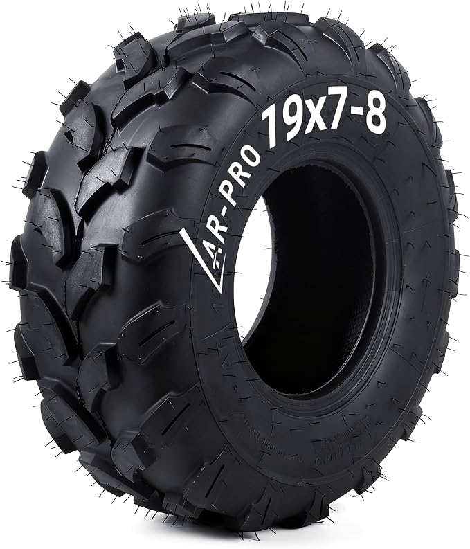 AR-PRO 19x7-8 ATV UTV Tires – 4PR Tubeless All-Terrain Off-Road Tires Compatible with Coleman CT200U, BT200X, Baja Warrior MB165 MB200, Axis M200, Coolster 110cc 125cc Quad Go Kart