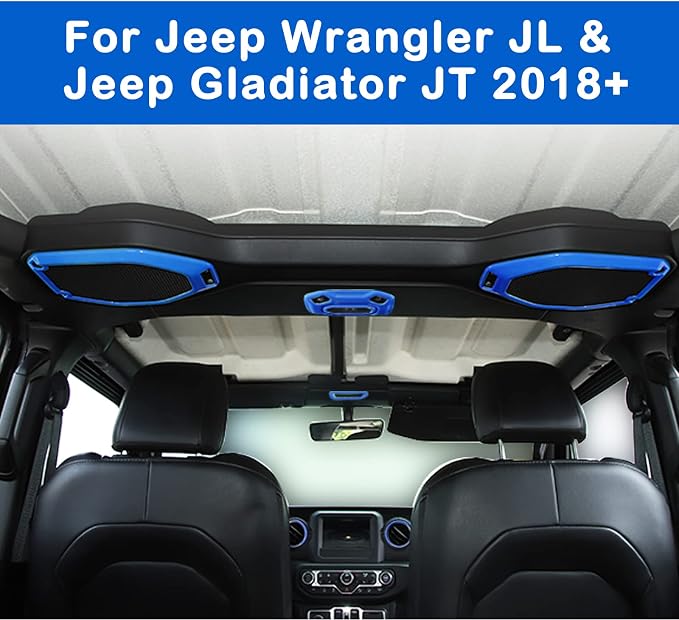 CheroCar 21PCS Full Set Interior Decoration Trim Kit for 2018-2026 Jeep Wrangler JL JLU & Gladiator JT Steering Button Frame, Air Conditioning Vent, Reading Light, Speaker (Blue)
