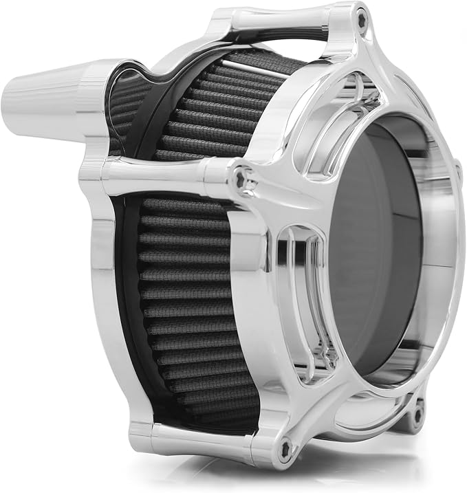 For harley davidson air cleaner filter sportster Touring street glide road king electra Dyna Softail motorcycle air intake (Chromed- gray filter, C-For Touring 2008-2016)