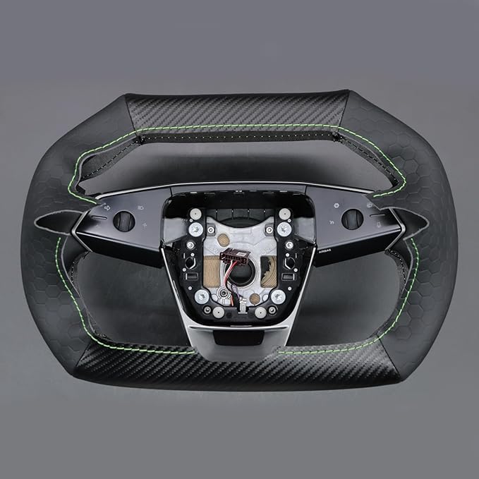 MEWANT Steering Wheel Cover for Tesla Cybertruck 2023-2025 Hand-Stitched Steering Wheel Wrap Tesla Cybertruck Accessories