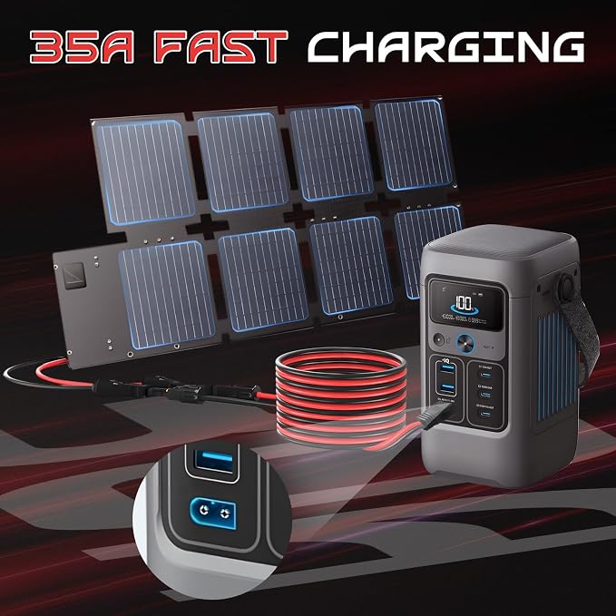 20FT 10AWG XT60 Solar Charging Cable, GIBBAB Solar Panel Connector to XT60 Extension Charge Adapter Cable with Caps & Wire Ties for LiFePO4 Battery RV Portable Power Station Generator