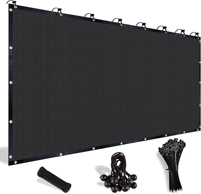 Shade&Beyond Customized Size 90% Sun Shade Cloth with Grommets, 10' X 20' Pergola Shade Cover Canopy, Mesh Tarp Sun Screens for Patio, Outdoor, Garden, Backyard, Black, GN07