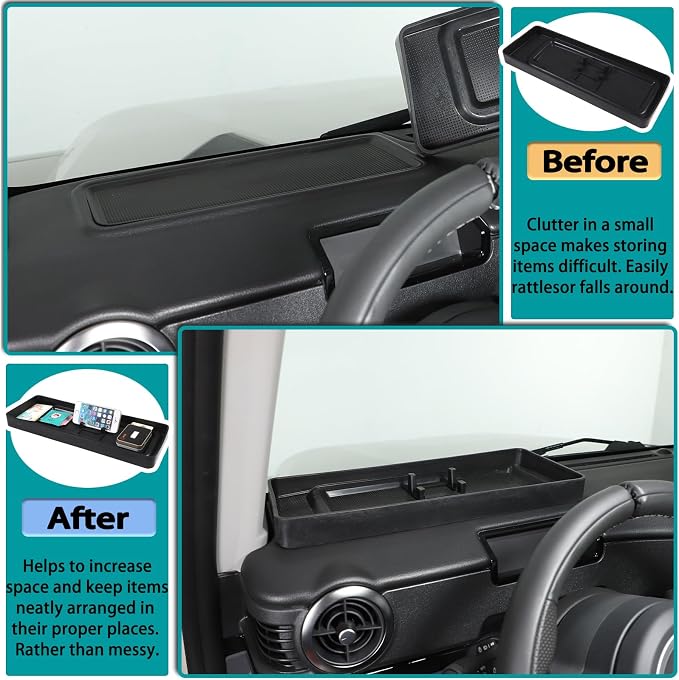 Auto Dashboard Storage Box Organizer Holder Tray Compatible with Ineos Grenadier 2020-2024 Car Center Console Dash Tray Storage Box Dashboard Interior Accessories