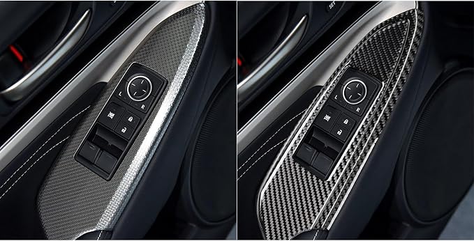 Soft Carbon Fiber Car Interior Window Lift Kit 6/Piece Decorative Sticker for Lexus RC300 350 200T 15-24 Carbon Fiber Interior Accessories