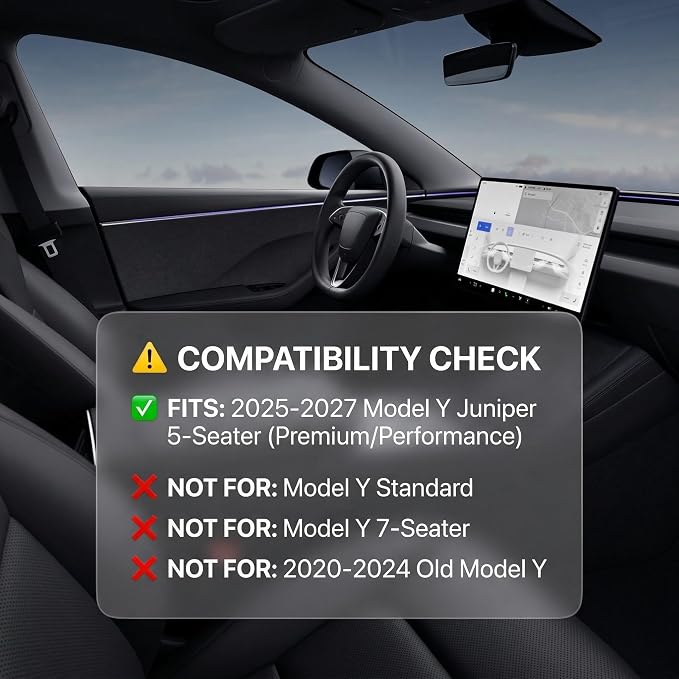 6 Pcs Liners for Tesla Model Y Juniper Accessories New 2025 2026(Not Fit Standard) All Weather Floor Mats Front Frunk Rear Trunk Mats Cargo Liner TPE Anti-Slip 5-Seater