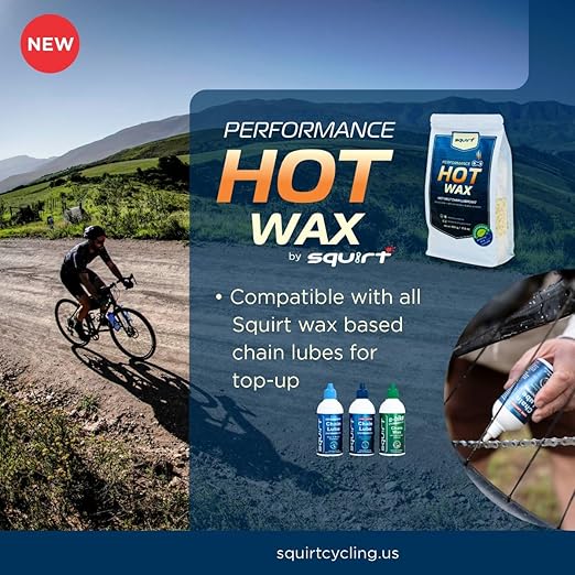 Squirt Performance Hot Melt Bike Chain Wax Granules for Clean, Quiet & Durable Lubrication - Bicycle Chain Wax Lubricant for Racing & All-Weather Cycling - Biodegradable & PFAS-Free, 500 g / 17.6 oz