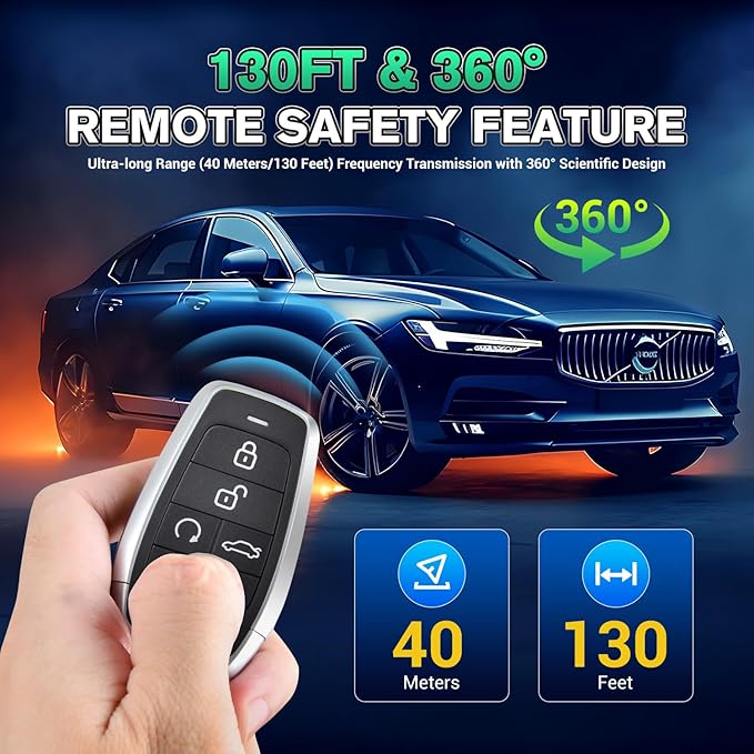 Autel MaxiIM Blank Key, IKEYAT005BL, Programmable Universal Remote Fob Replacement, 5-Button, OE-Quality, OBD Learning for 700+ Cars, Dual-Band, 130FT Remote, Multi-Frequency, Work w/ KM100 Scan Tool