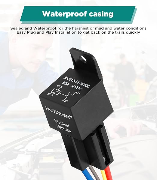 12V Dual Electric Fan Waterproof Relay Kit with Cooling Fans Rocker Switch with Jumper Wires Set 185 On 175 Off Temperature Sensor Switch for Cars Trucks RVs