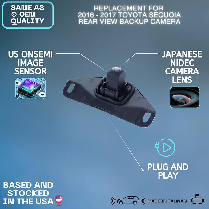Backup Camera Replaces for 2016 2017 Toyota Sequoia OE Part # 867900C030