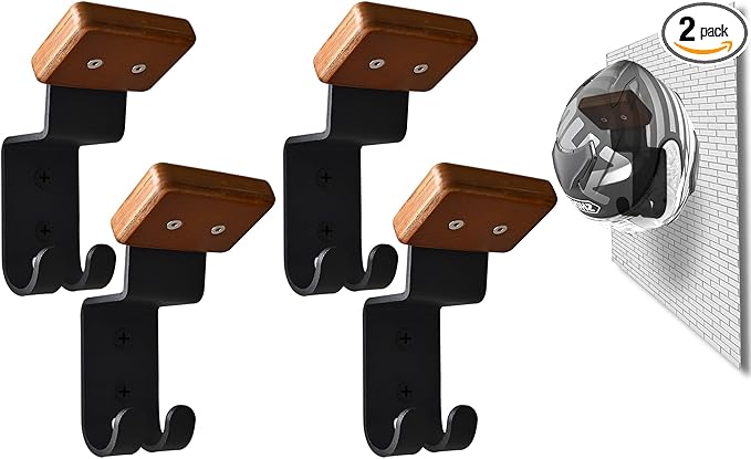 Motorcycle Helmet Rack, Heavy Duty Helmet Holder on Wall for Motorcycles Keys Gloves (4)