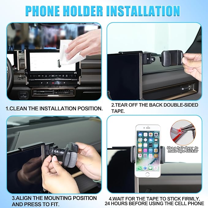 Car Phone Holder Mount for Hummer EV SUV Truck Accessories 2022-2024 2025+ Right Side of Navigation Screen Rotatable Fixed Mobile Phone Holder for Car Fit for iPhone Universally Smartphones (A)
